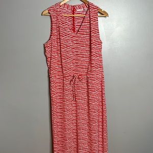Halogen sleeveless red and white maxi dress size large